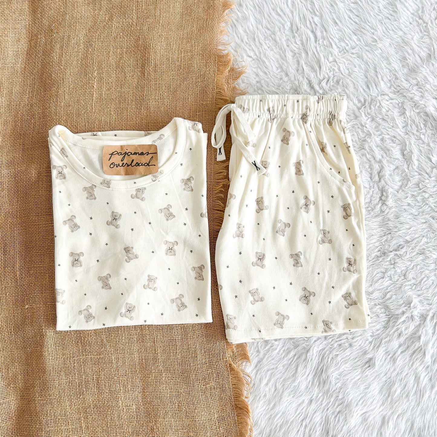 LIZ | soft linen / cotton jersey oversized shirt + shorts loungewear pajama set | PajamasOverload