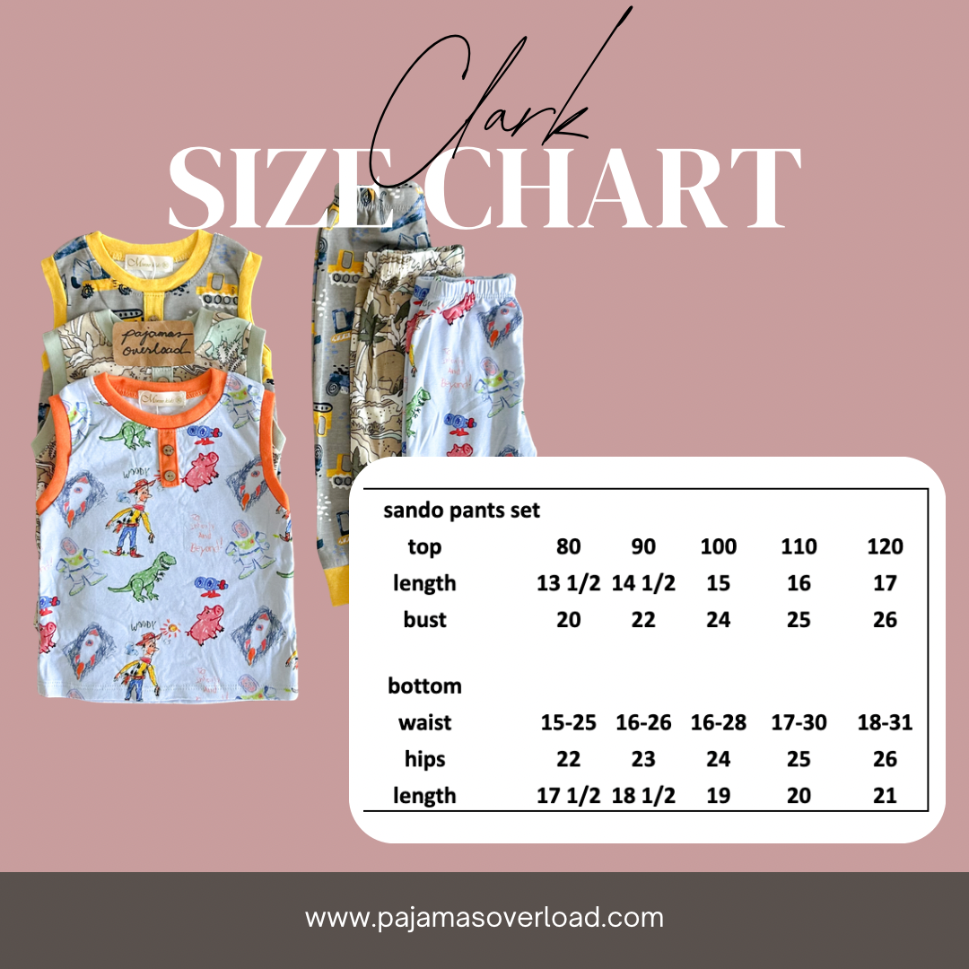 CLARK KIDS | cotton sando top + pants sleepwear pajama set | PajamasOverload