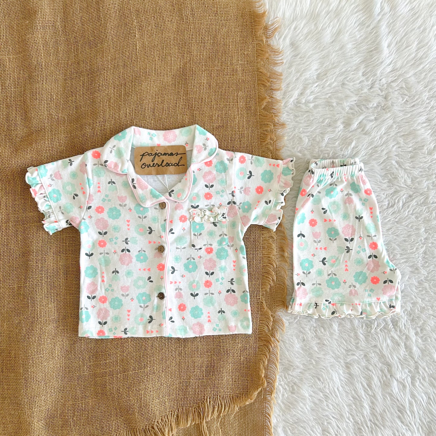 MARTHA KIDS | cotton shortsleeves + shorts sleepwear pajama set | PajamasOverload