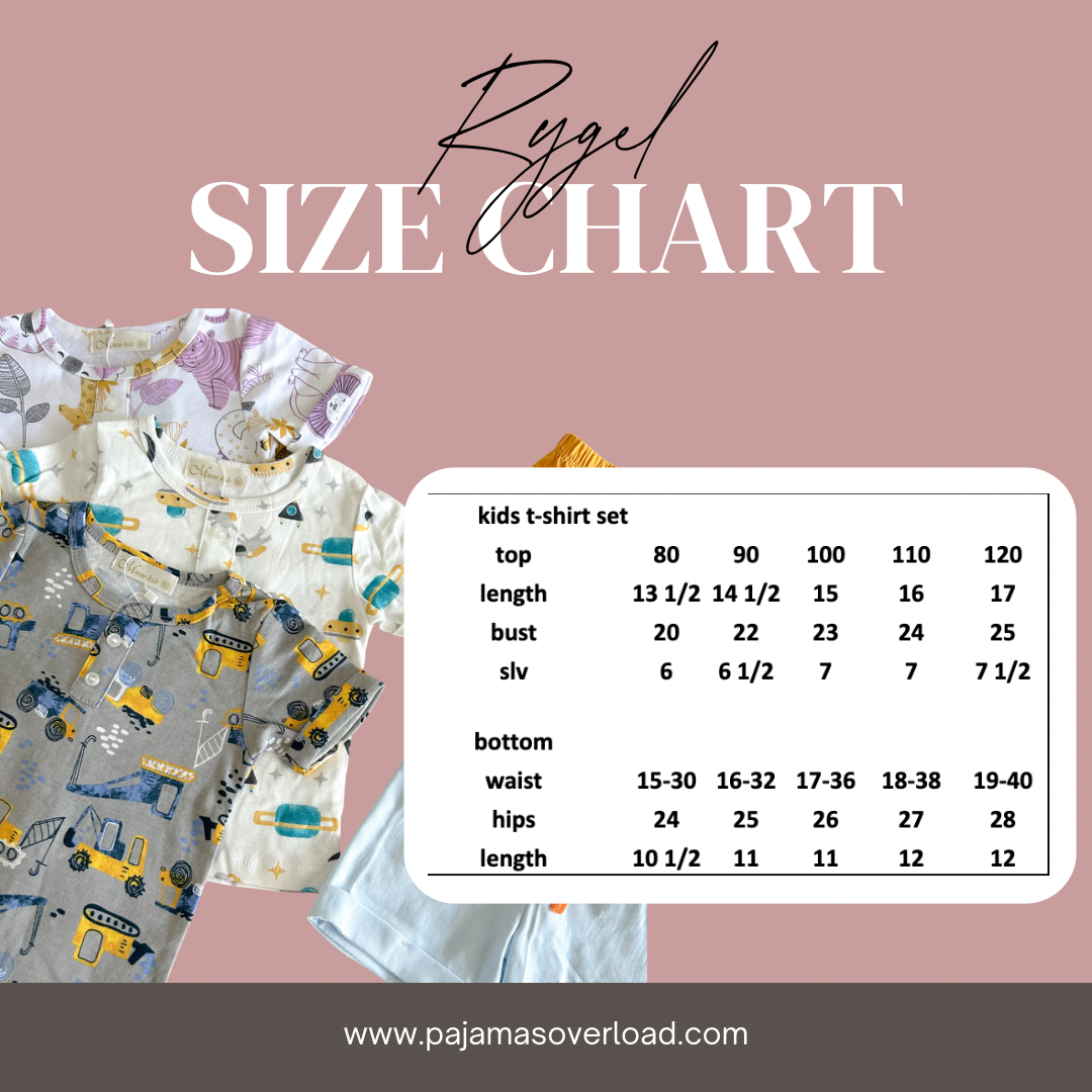 RYGEL KIDS | cotton shortsleeves top + shorts sleepwear pajama set | PajamasOverload
