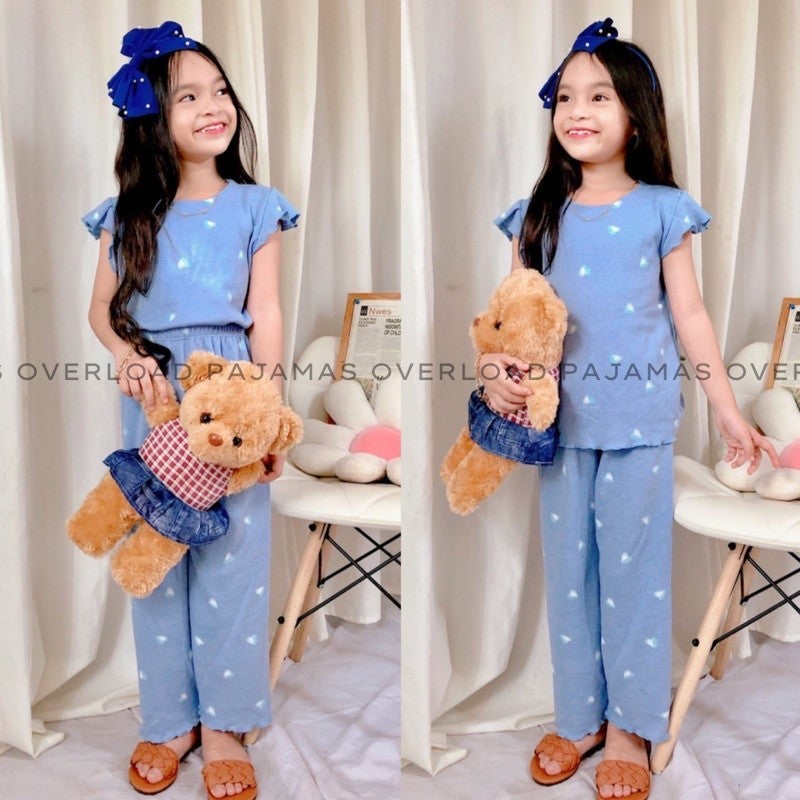 ISABEL KIDS | korean knit butterfly sleeves top + pants pajama sleepwear set | PajamasOverloadKids