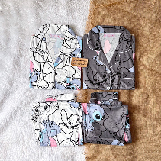 JOEY | polycotton shortsleeves + pants sleepwear pajama set | PajamasOverload