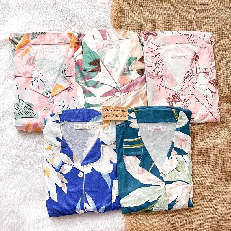 JOEY PLUS | polycotton shortsleeves + pants pajama sleepwear set | PajamasOverload