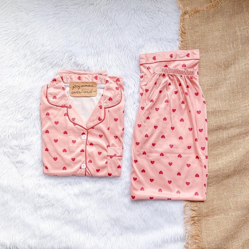 JOEY PLUS | polycotton shortsleeves + pants pajama sleepwear set | PajamasOverload