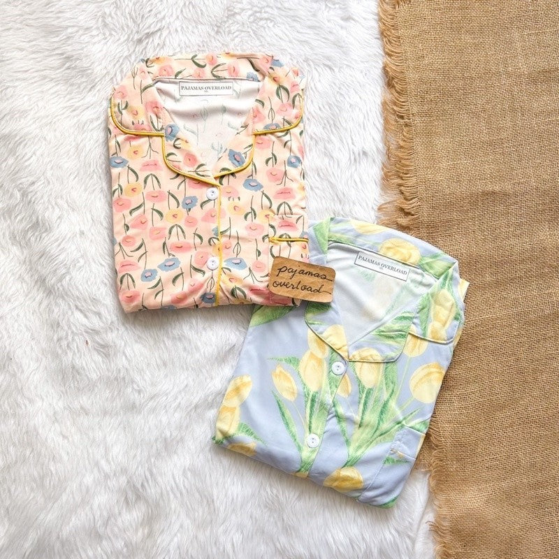 JOEY | polycotton shortsleeves + pants pajama set | PajamasOverload