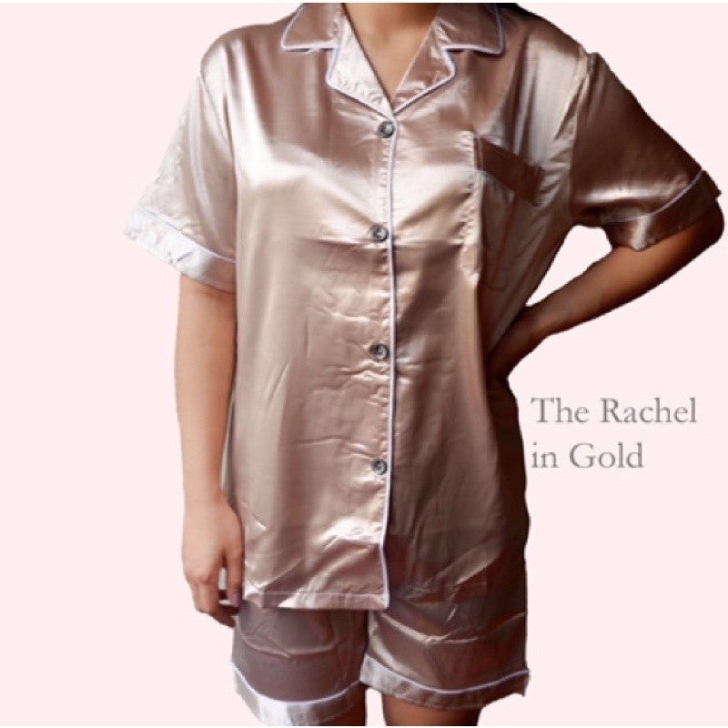 RACHEL | satin shortsleeves + shorts pajama set | PajamasOverload