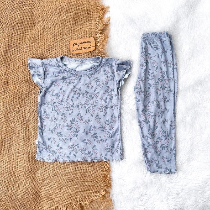 ISABEL KIDS | korean knit butterfly sleeves top + pants pajama sleepwear set | PajamasOverloadKids