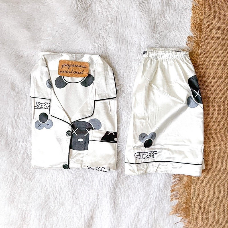 RACHEL | satin shortsleeves + shorts sleepwear pajama set | PajamasOverload