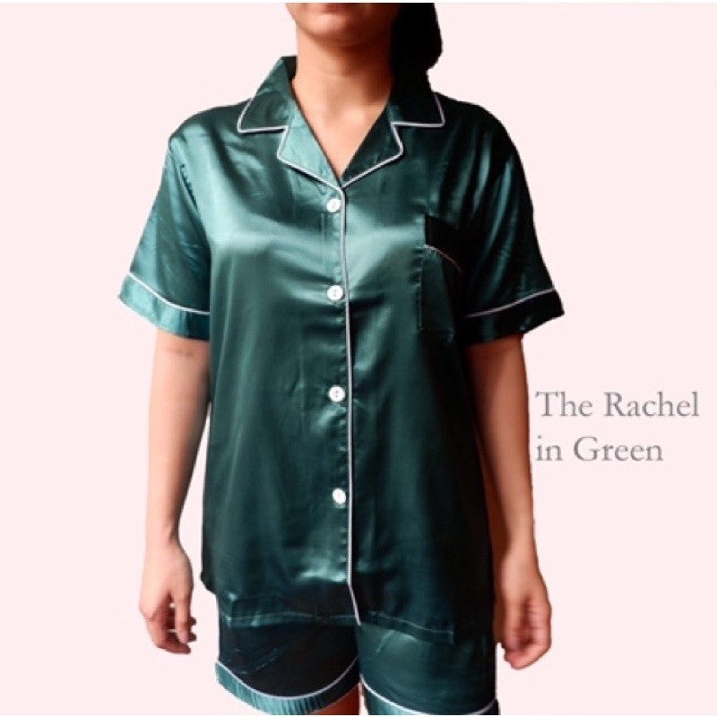 RACHEL | satin shortsleeves + shorts pajama set | PajamasOverload