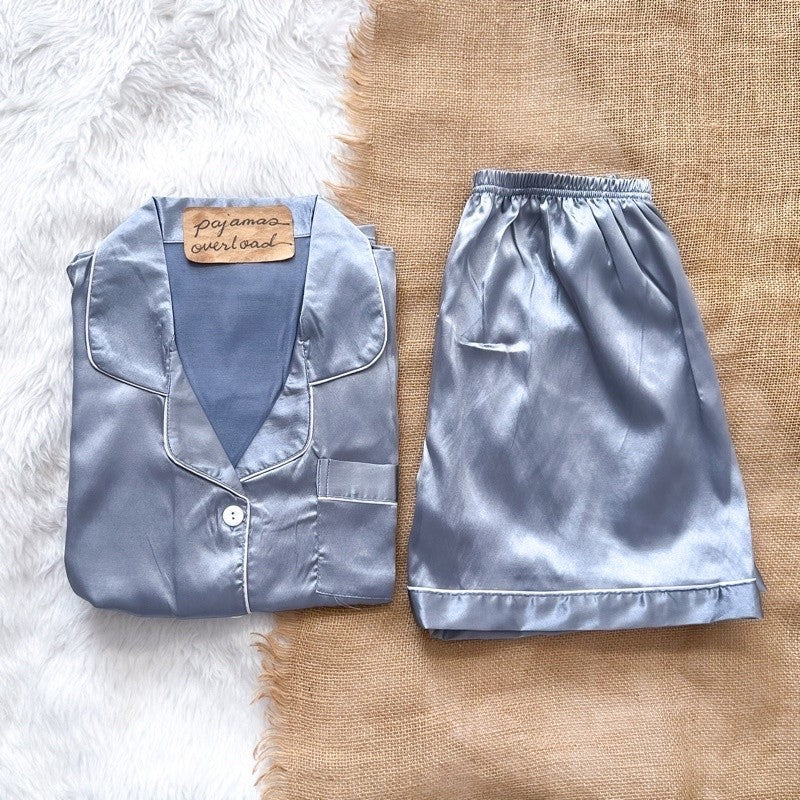 RACHEL | satin shortsleeves + shorts pajama set | PajamasOverload