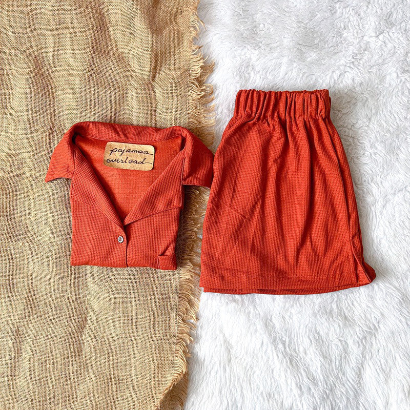 BRIA WAFFLE | waffle knit shortsleeves top + shorts loungewear set | PajamasOverload