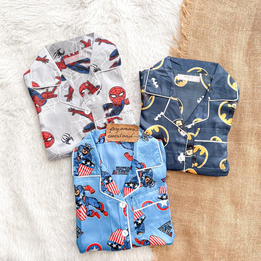 PHOEBE KIDS | satin shortsleeves + pants kids pajama set | PajamasOverload