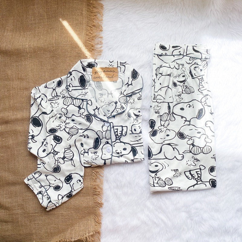 ROSS | polyester cotton long sleeves + pants sleepwear set | PajamasOverload