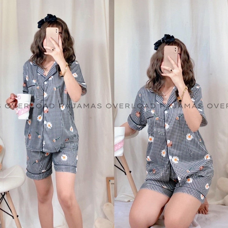 CHANDLER | polycotton short sleeves + shorts pajamas | PajamasOverload