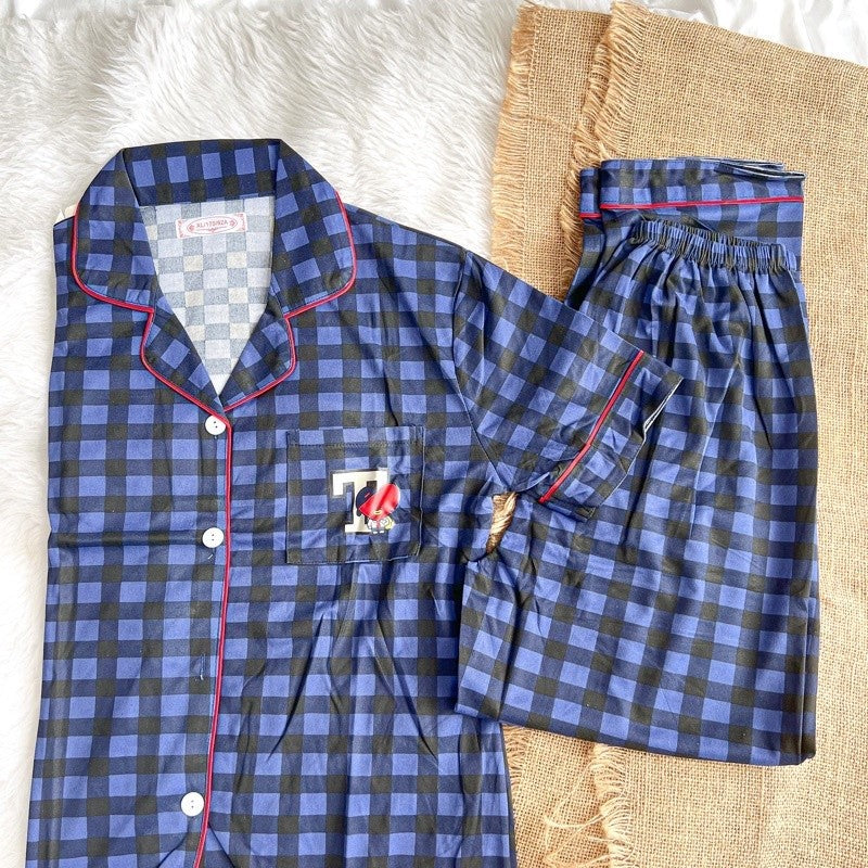 JOEY | polycotton shortsleeves + pants sleepwear pajama set | PajamasOverload