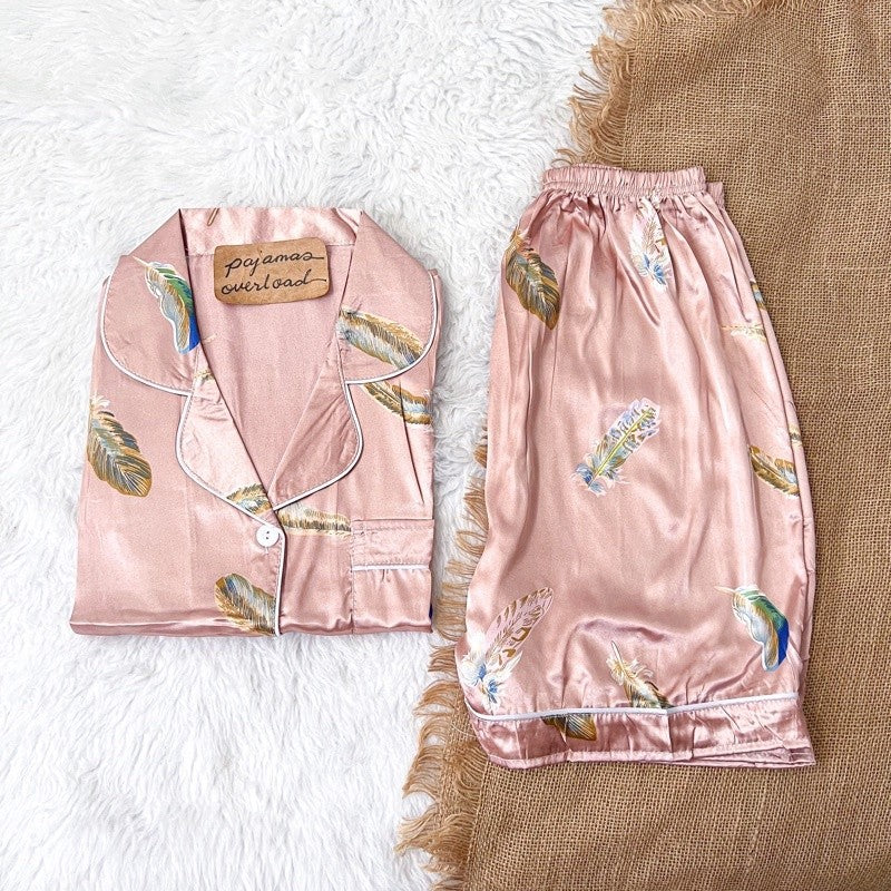 RACHEL | satin shortsleeves + shorts pajama set | PajamasOverload