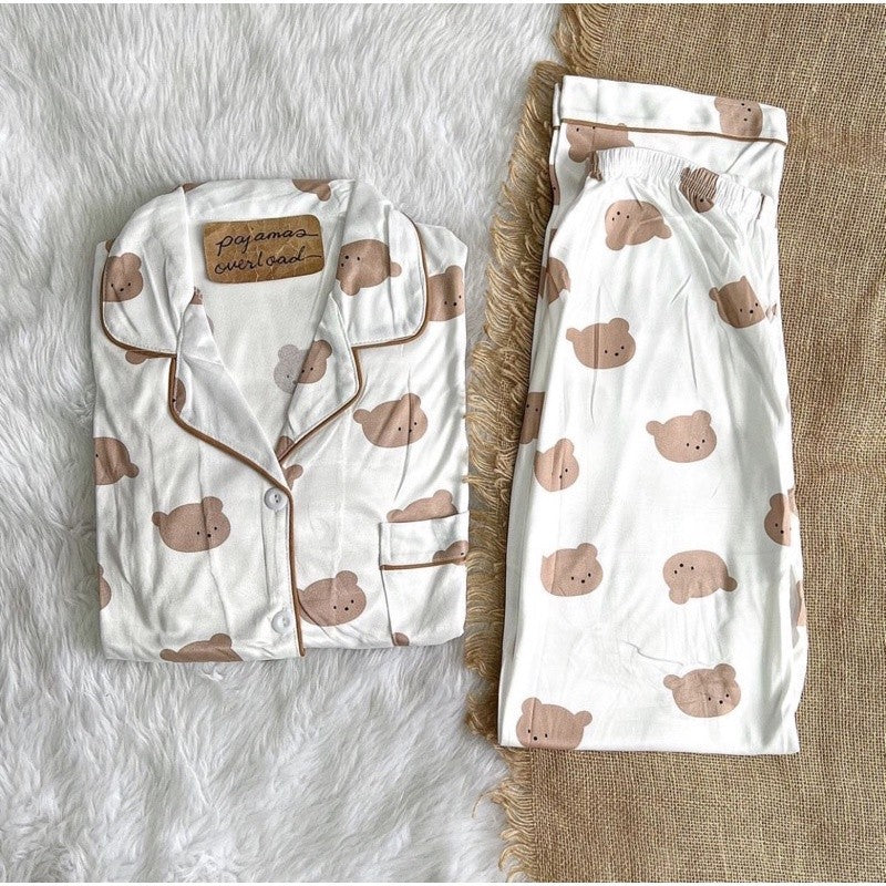 JOEY | polycotton shortsleeves + pants pajama sleepwear set | PajamasOverload