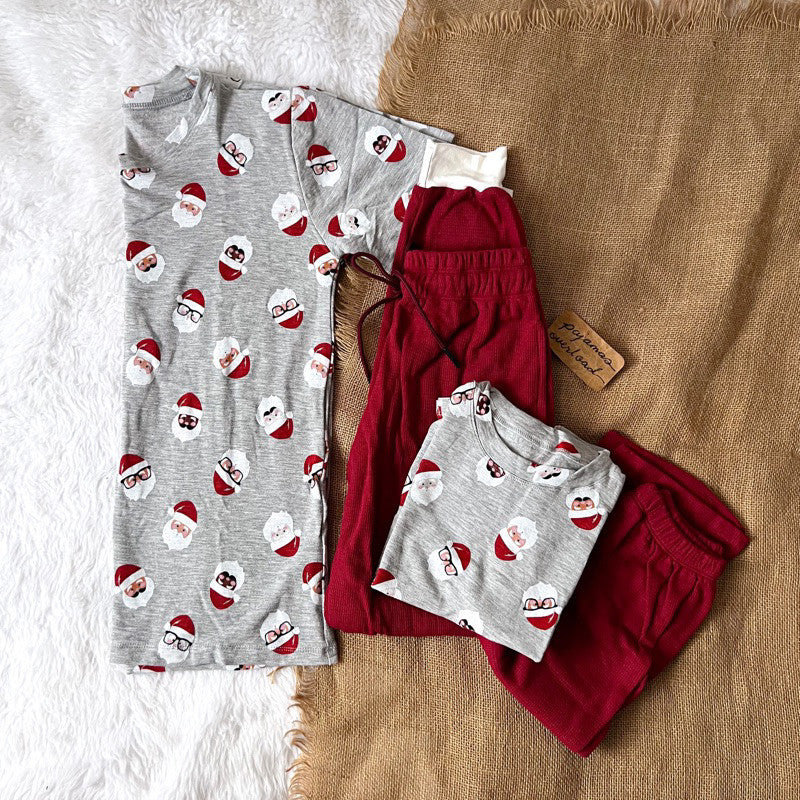 PREMIUM CHRISTMAS FAMILY | cotton waffle/jersey shirt + pants pajama set | PajamasOverload