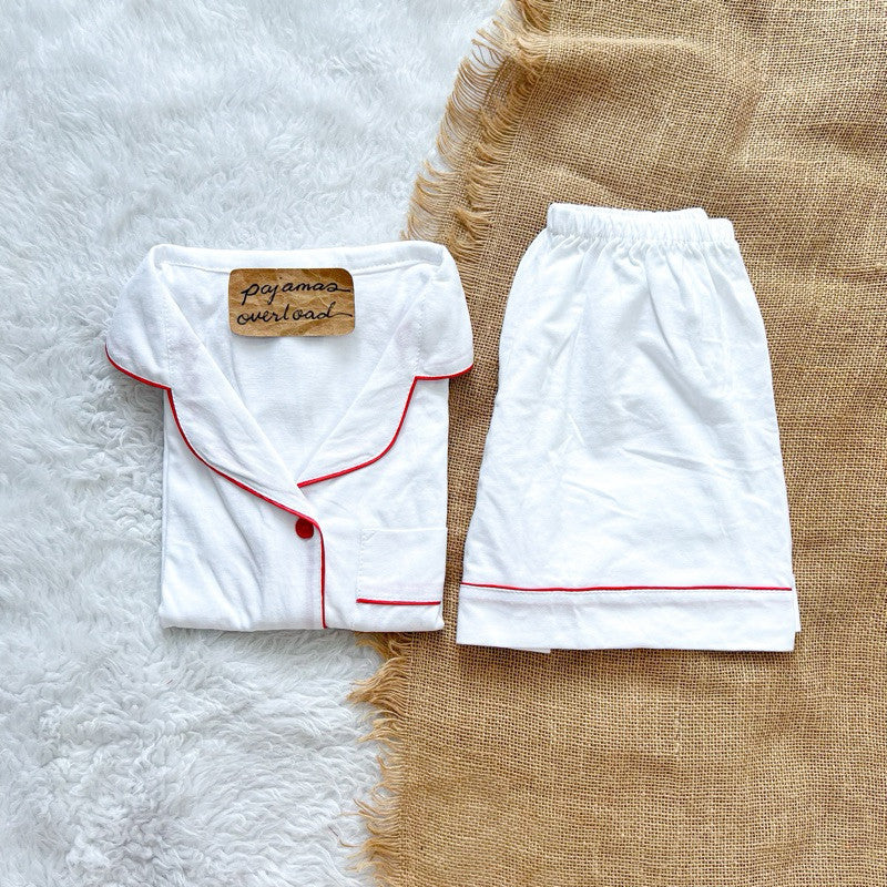 ZEUS PLAIN | cotton jersey shortsleeves top + shorts sleepwear pajama set | PajamasOverload