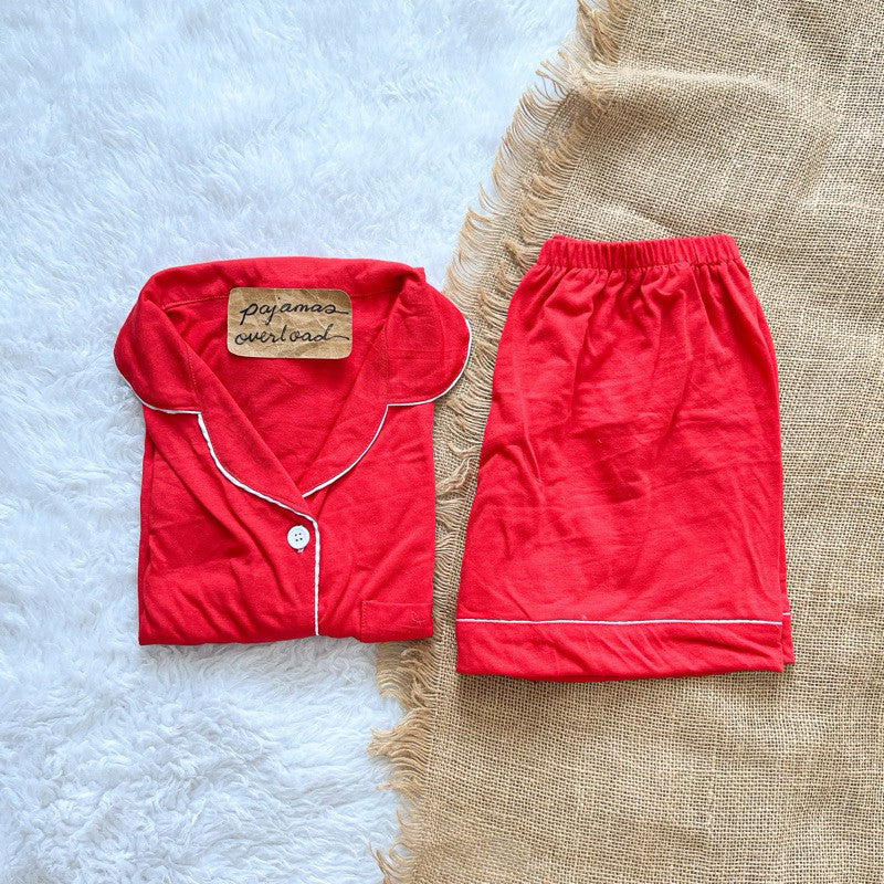 ZEUS PLAIN | cotton jersey shortsleeves top + shorts sleepwear pajama set | PajamasOverload