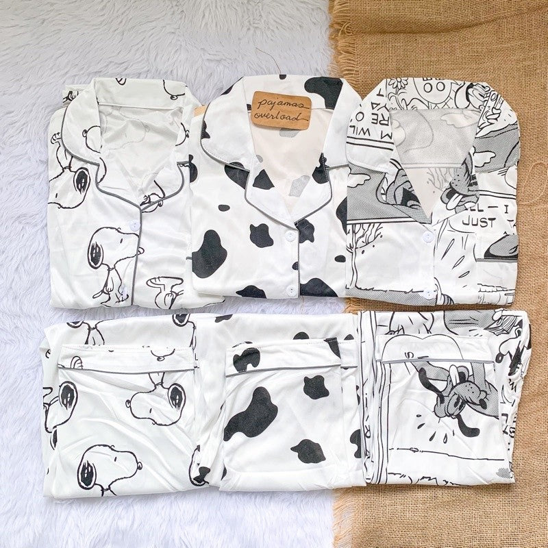 JOEY | polycotton shortsleeves top + pants sleepwear pajama set | PajamasOverload