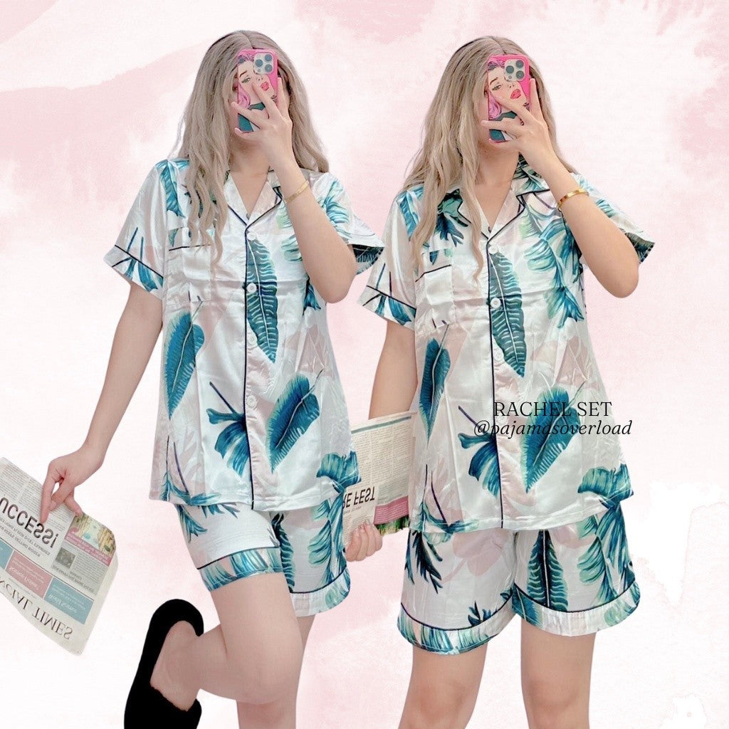 RACHEL | satin shortsleeves + shorts pajama set | PajamasOverload