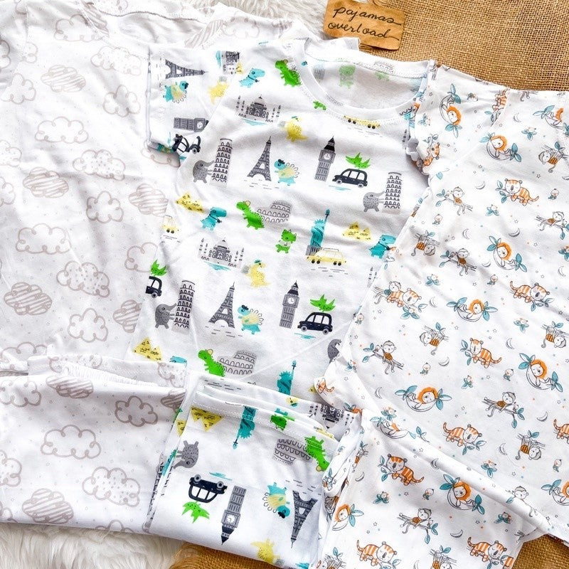 CAEL KIDS 3 | cotton kids shortsleeves + pants sleepwear pajama set | PajamasOverloadKids