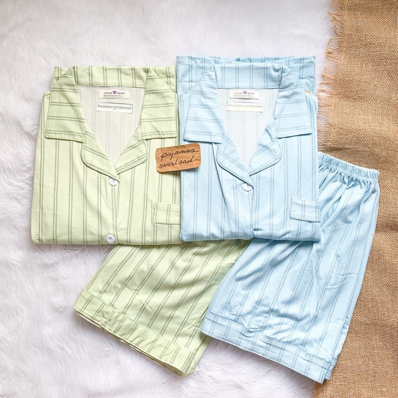 CHANDLER  | polycotton shortsleeves + shorts pajama sleepwear set | PajamasOverload