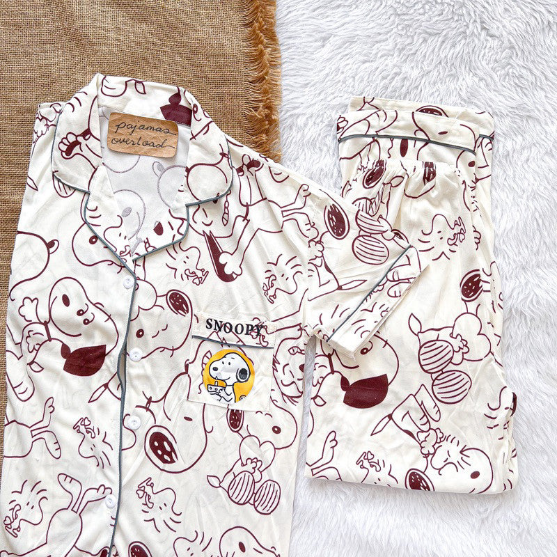 JOEY | polycotton shortsleeves + pants sleepwear pajama set | PajamasOverload