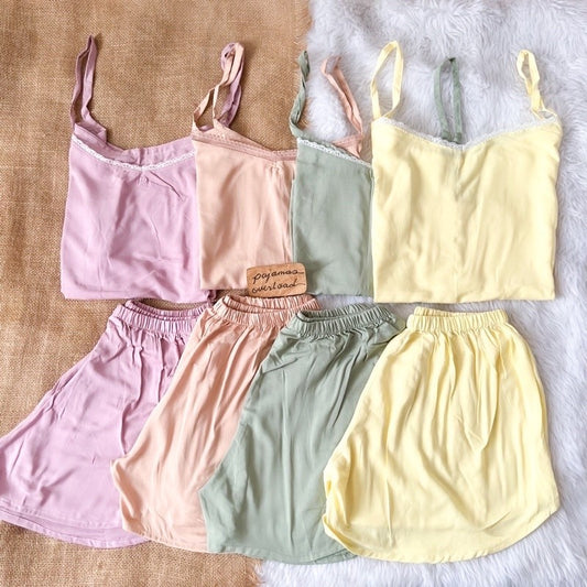 BLAIRE | challis sleeveless cami top + sexy shorts sleepwear set | PajamasOverload