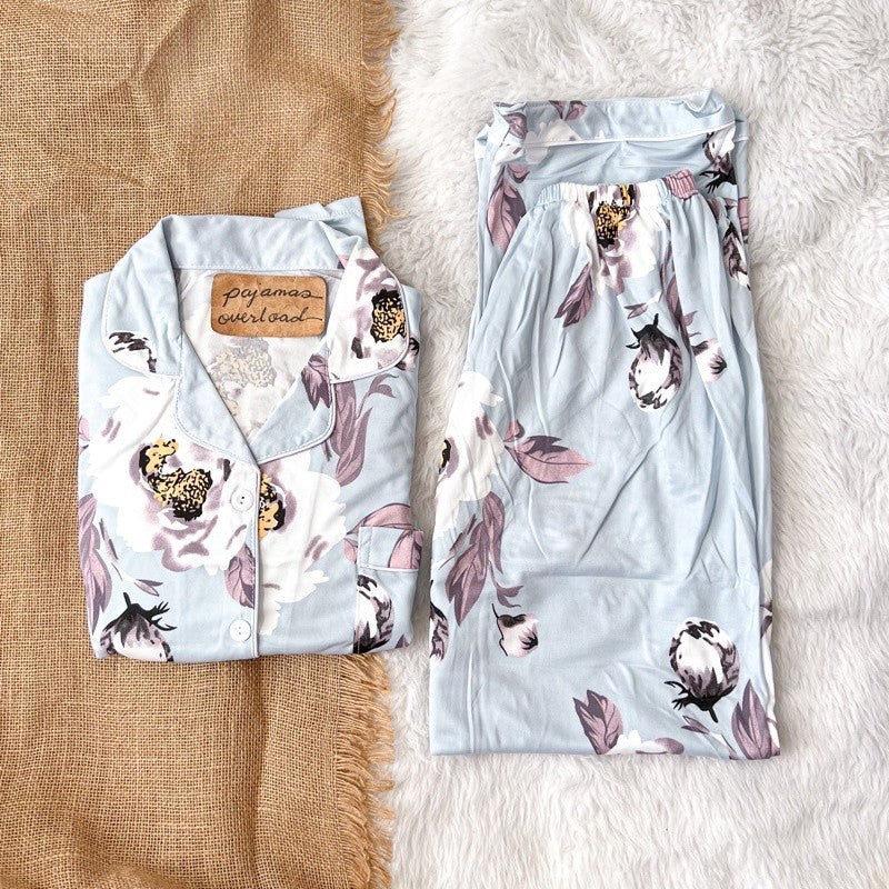 JOEY PLUS | polycotton shortsleeves + pants pajama sleepwear set | PajamasOverload