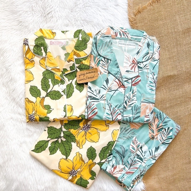 JOEY | polycotton shortsleeves + pants pajama set | PajamasOverload