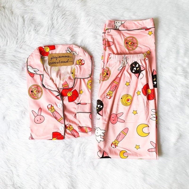 JOEY | polycotton shortsleeves + pants pajama sleepwear set | PajamasOverload