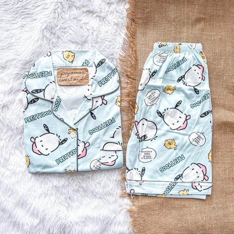 CHANDLER | polycotton shortsleeves + shorts sleepwear pajama set | PajamasOverload