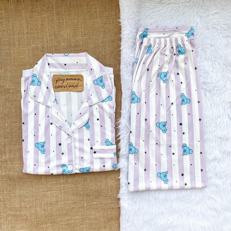 JOEY BTS | polycotton shortsleeves + pants sleepwear pajama set | PajamasOverload