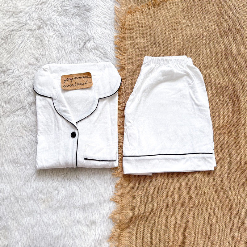 ZEUS PLAIN | cotton jersey shortsleeves top + shorts sleepwear pajama set | PajamasOverload