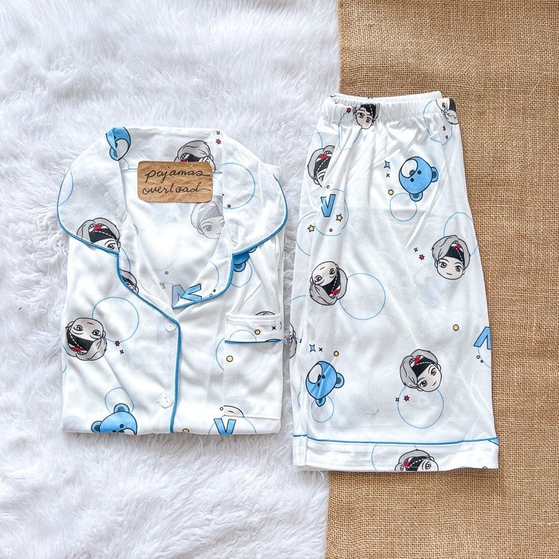 CHANDLER BTS | polycotton shortsleeves + shorts sleepwear pajama set | Pajamas Overload