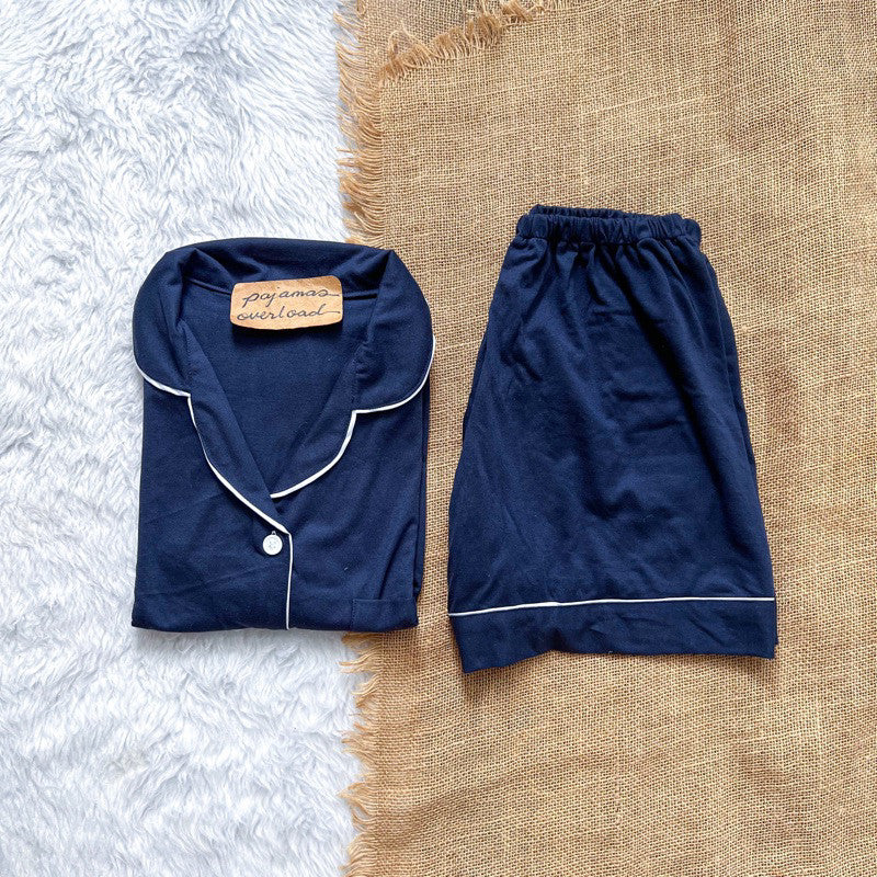 ZEUS PLAIN | cotton jersey shortsleeves top + shorts sleepwear pajama set | PajamasOverload