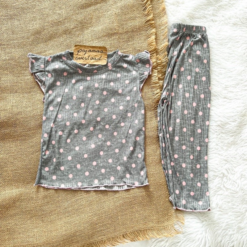 ISABEL KIDS | korean knit butterfly sleeves top + pants pajama sleepwear set | PajamasOverloadKids