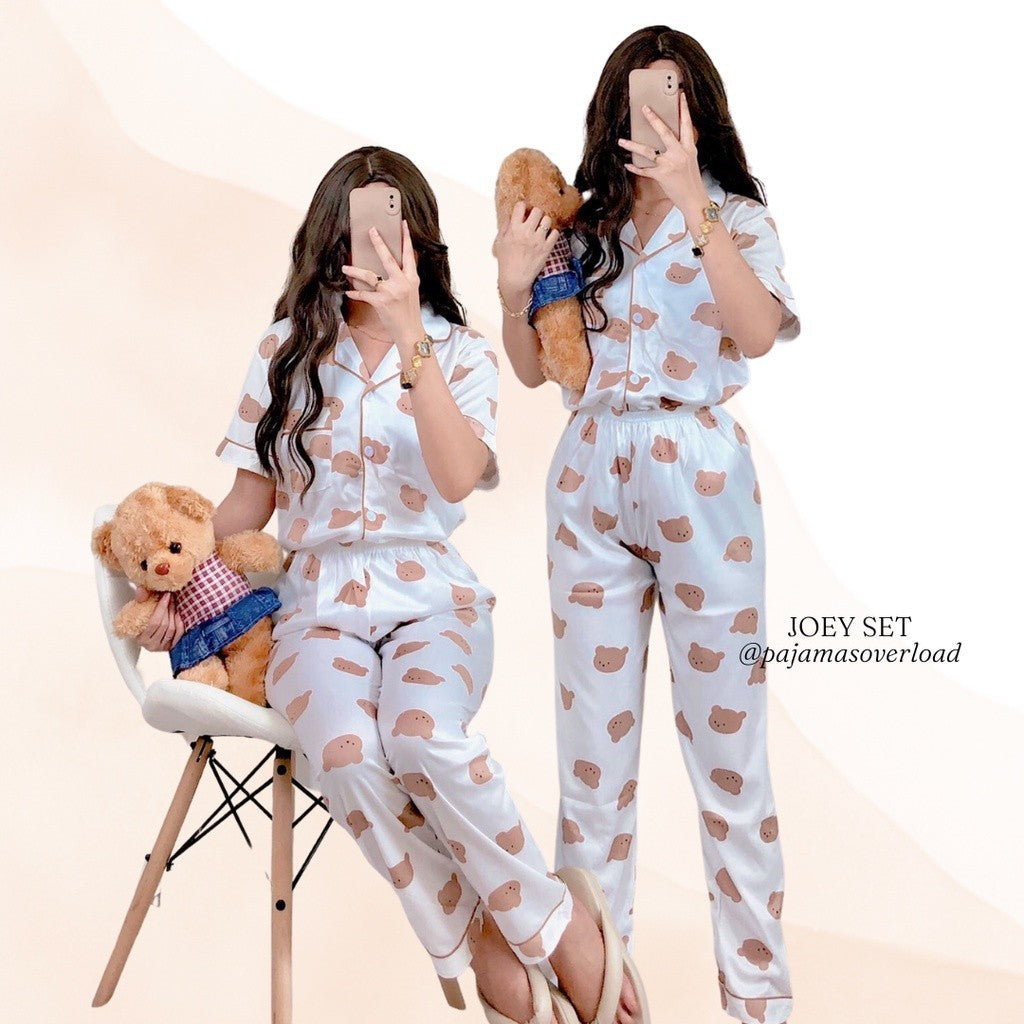 JOEY | polycotton shortsleeves + pants pajama sleepwear set | PajamasOverload