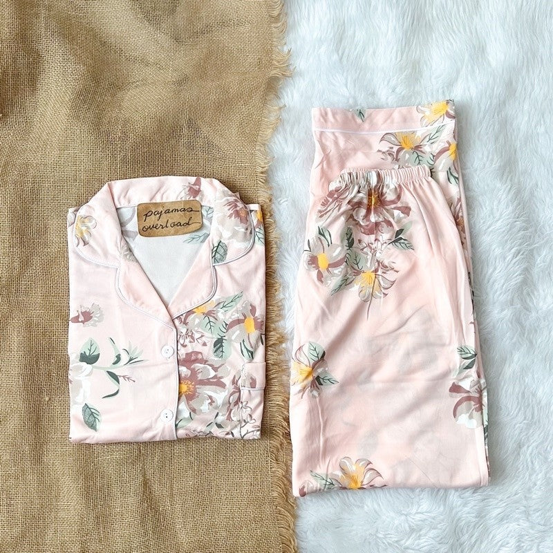 JOEY PLUS | polycotton shortsleeves + pants pajama sleepwear set | PajamasOverload