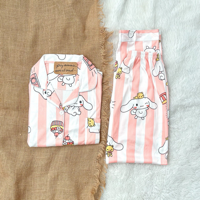 JOEY | polycotton shortsleeves top + pants sleepwear pajama set | PajamasOverload