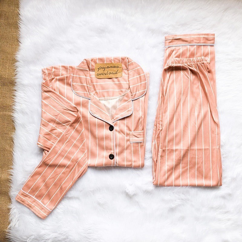 ROSS | polyester cotton long sleeves + pants sleepwear set | PajamasOverload