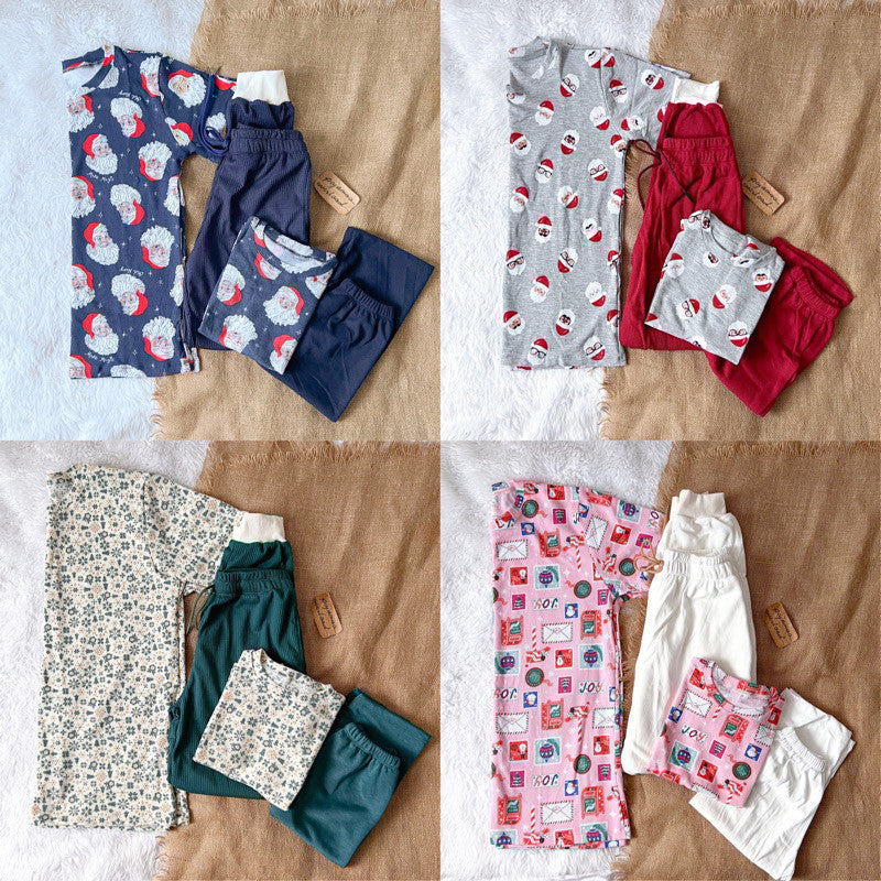 PREMIUM CHRISTMAS FAMILY | cotton waffle/jersey shirt + pants pajama set | PajamasOverload