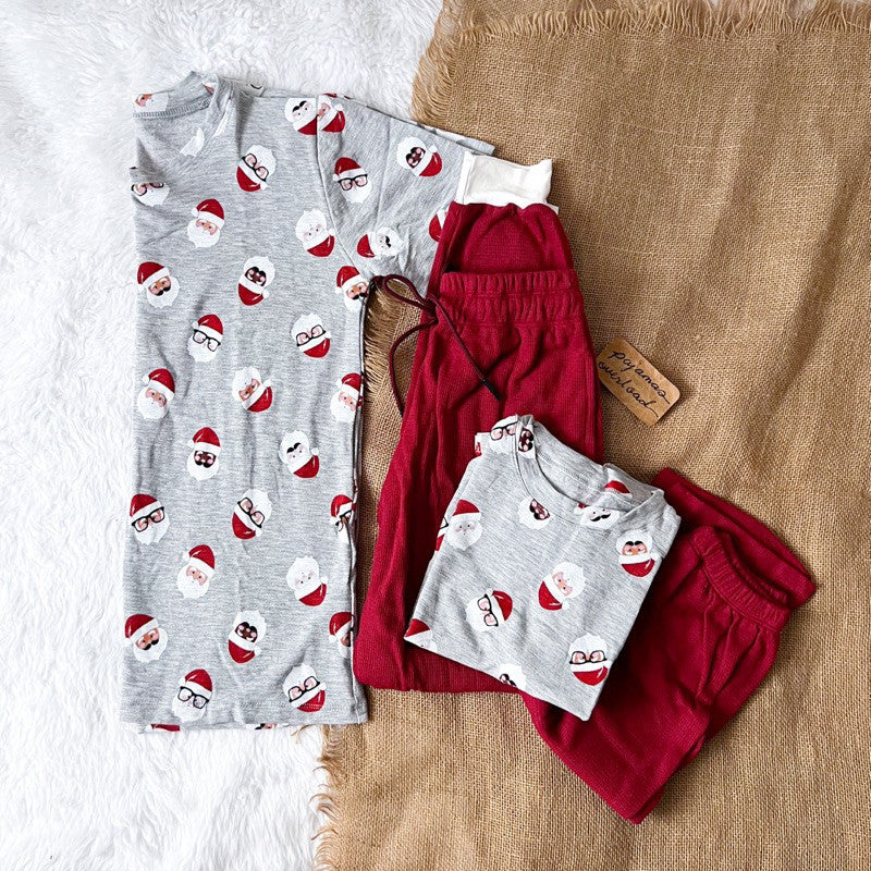 PREMIUM CHRISTMAS FAMILY | cotton waffle/jersey shirt + pants pajama set | PajamasOverload