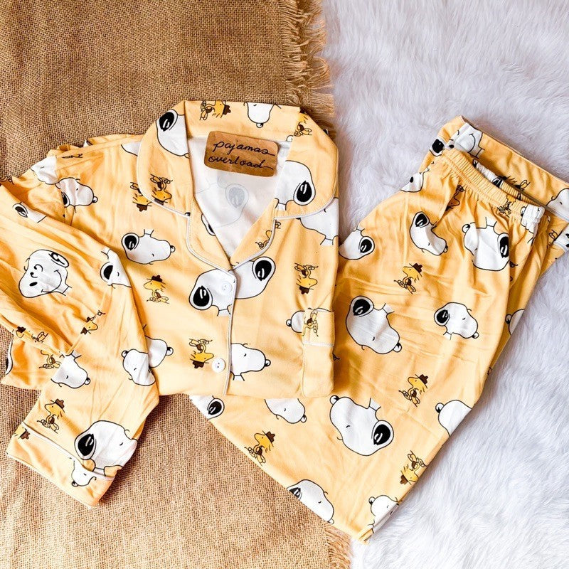 ROSS | polyester cotton long sleeves + pants sleepwear set | PajamasOverload