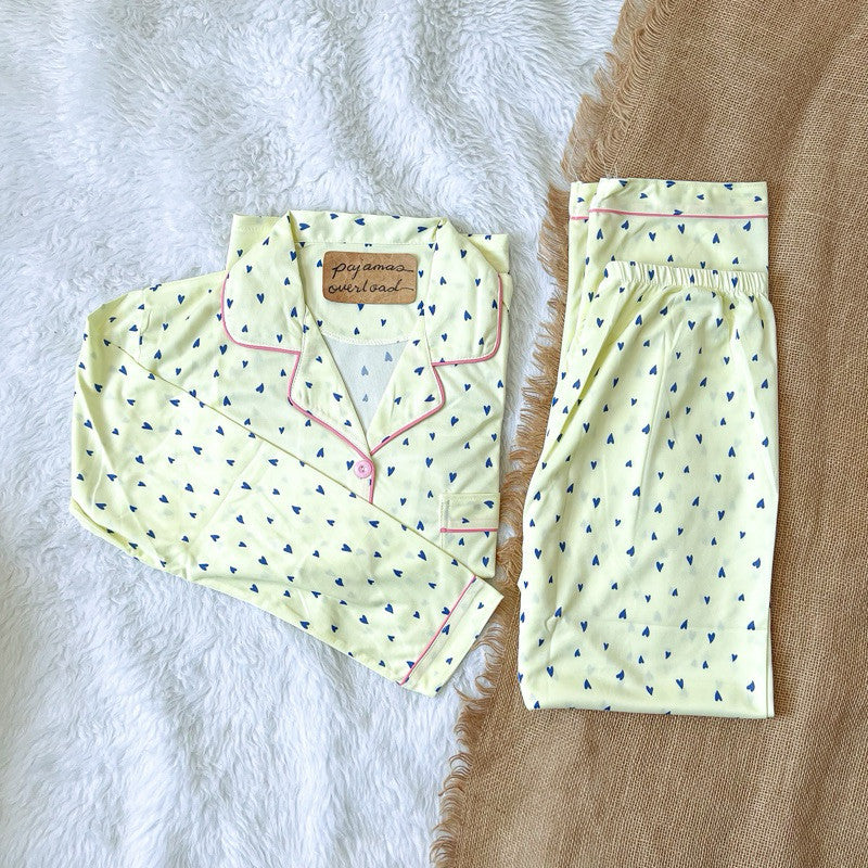 ROSS | polyester cotton long sleeves + pants sleepwear set | PajamasOverload