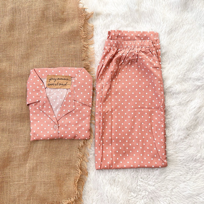 MERLIN | soft linen/Challis shortsleeves + pants sleepwear pajama set | PajamasOverload