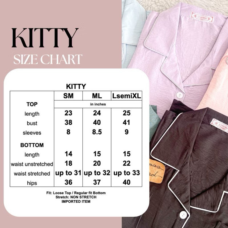 KITTY 2 | knitted shortsleeves + shorts sleepwear pajama set | PajamasOverload