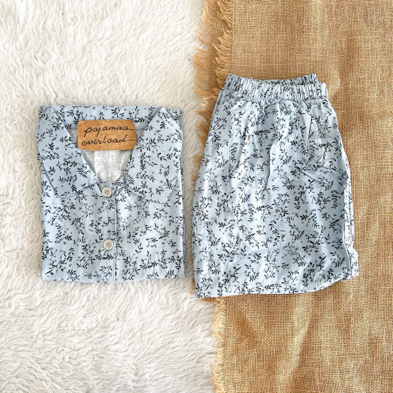 JULIANA | soft linen shortsleeves + shorts buttondown set | PajamasOverload